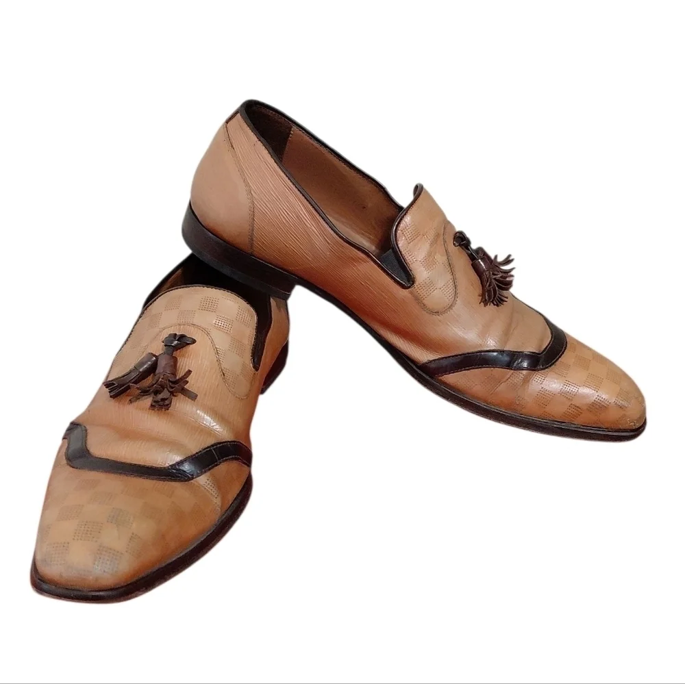 Mezlan Leather Tassled Loafer Men's Luxury Brown Slip On Loafer 9 M